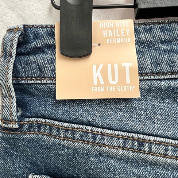 NWT KUT From the Kloth high-rise Hailey Bermuda denim shorts. - Picture 8 of 11